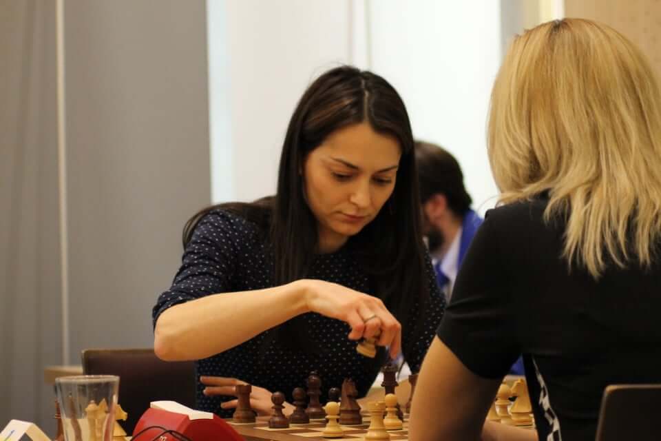 Alexandra Kosteniuk Playing Chess